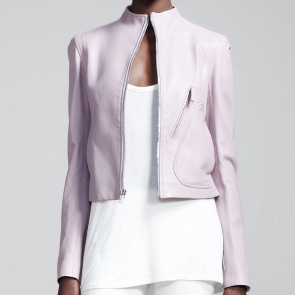 The Row Lilac Lambskin Leather Jacket Size 6